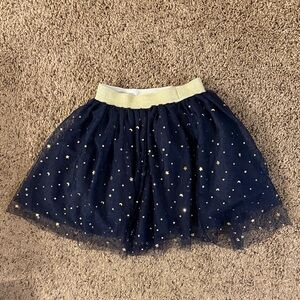 Boden Navy and Gold Starry Tulle Skirt